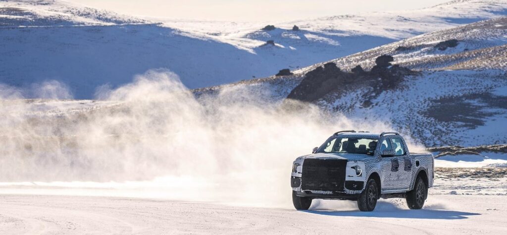 Next-Gen Ford Ranger in the snow proving it's tough