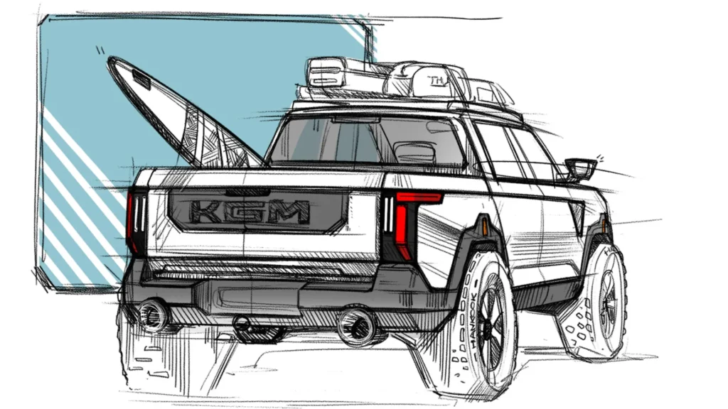 KGM Musso pickup sketch will be EV and ICE