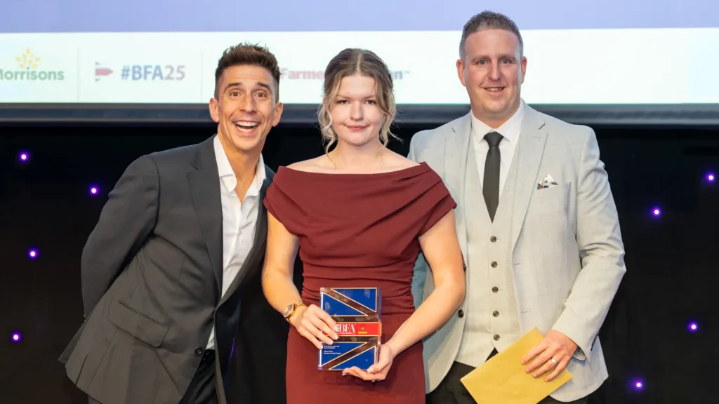 Takara Comrie wins Farm Worker of the Year at the British Farming Awards