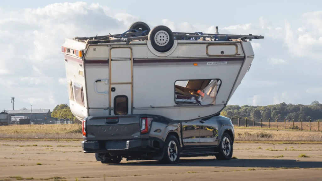 Toyota drops a caravan onto an electric Hilux BEV pickup